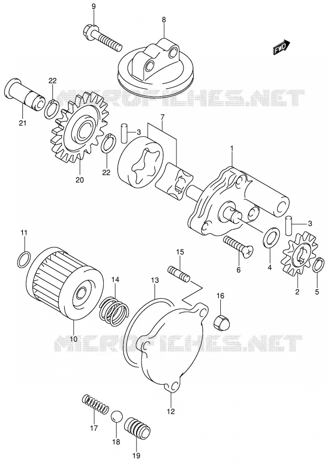 POMPE A HUILE Suzuki MOTO 400 DR-Z 2001  DR-Z400SK1(E2)