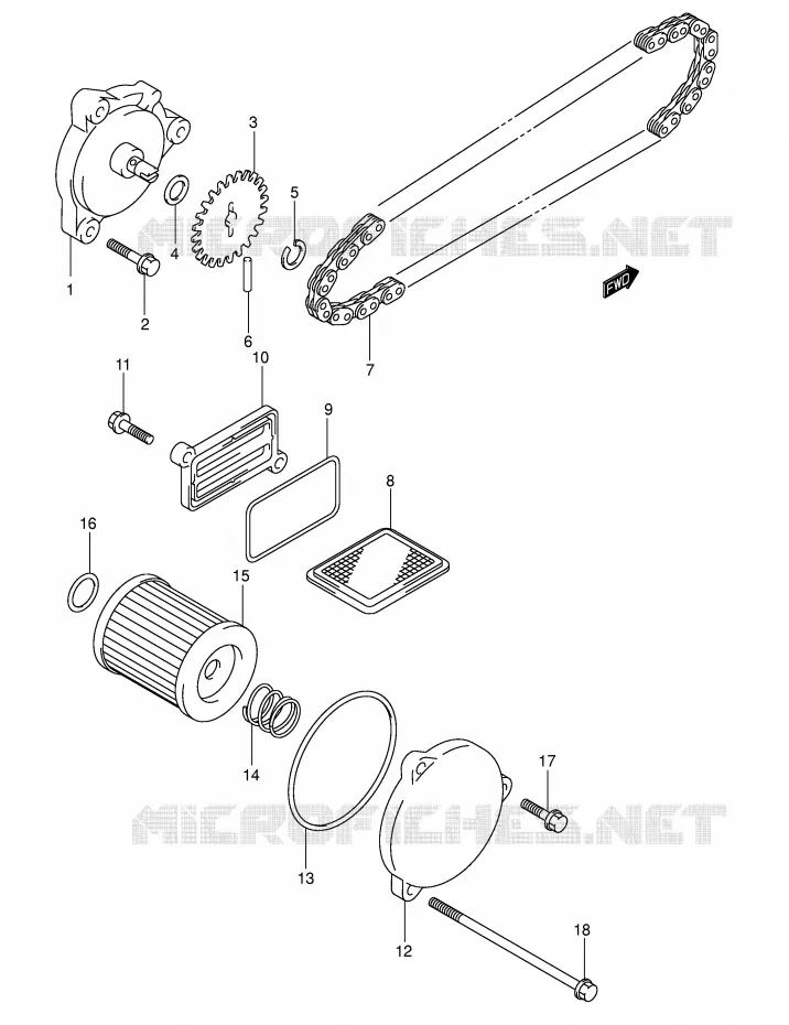 POMPE A HUILE Suzuki SCOOTER 400 BURGMAN 2005  AN400K5(E2)