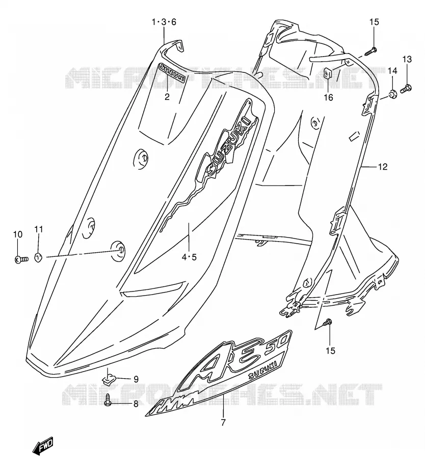 PROTEGE JAMBES (AE50L/M/N/P) Suzuki SCOOTER 50 AE 1996  AE50RT(E28)