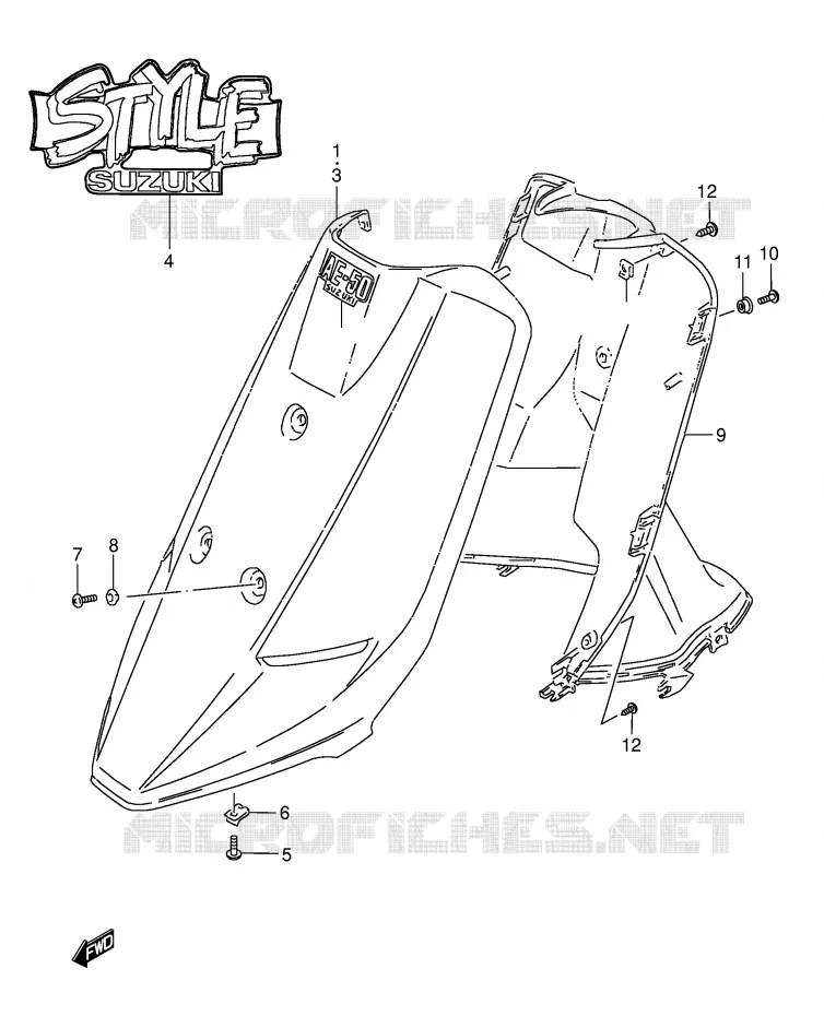 PROTEGE JAMBES (MODELE L/M) Suzuki SCOOTER 50 AE 1996  AE50KT(E1)