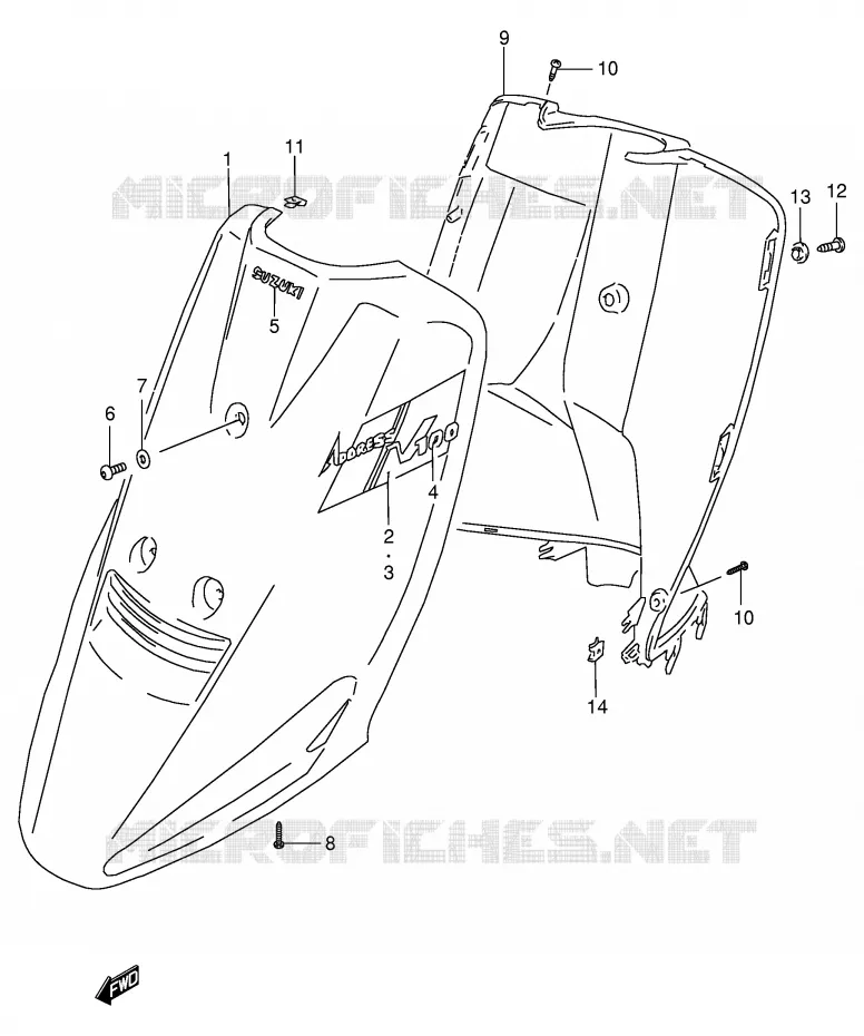 PROTEGE JAMBES (MODELE M/P) Suzuki SCOOTER 100 ADDRESS 2000  AG100Y(E71)