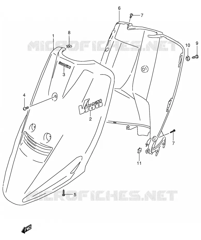 PROTEGE JAMBES (MODELE T/V/X/Y) Suzuki SCOOTER 100 ADDRESS 2000  AG100Y(E71)