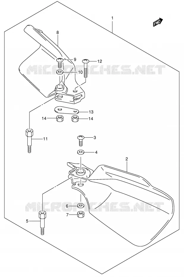 PROTEGES MAINS (MODELE K3/K4 OPT) Suzuki MOTO 400 DR-Z 2000  DR-Z400SY(E3/E28)