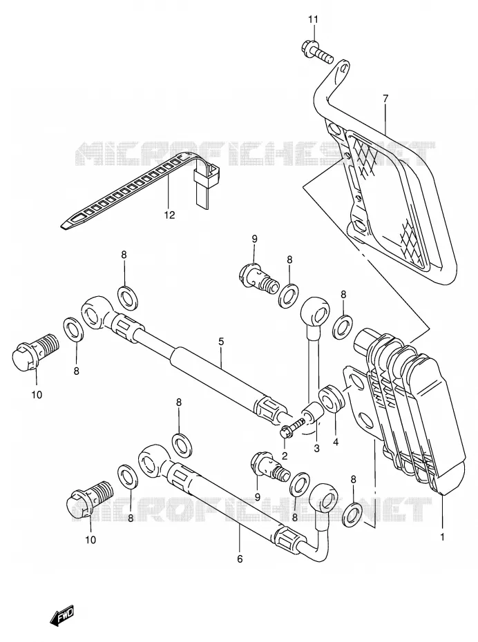 RADIATEUR D'HUILE Suzuki MOTO 200 DF 1998  DF200EW(E24)