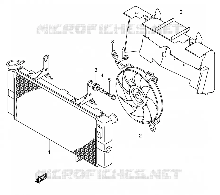 RADIATEUR Suzuki MOTO 1000 V-STROM 2003  DL1000K3(E2)
