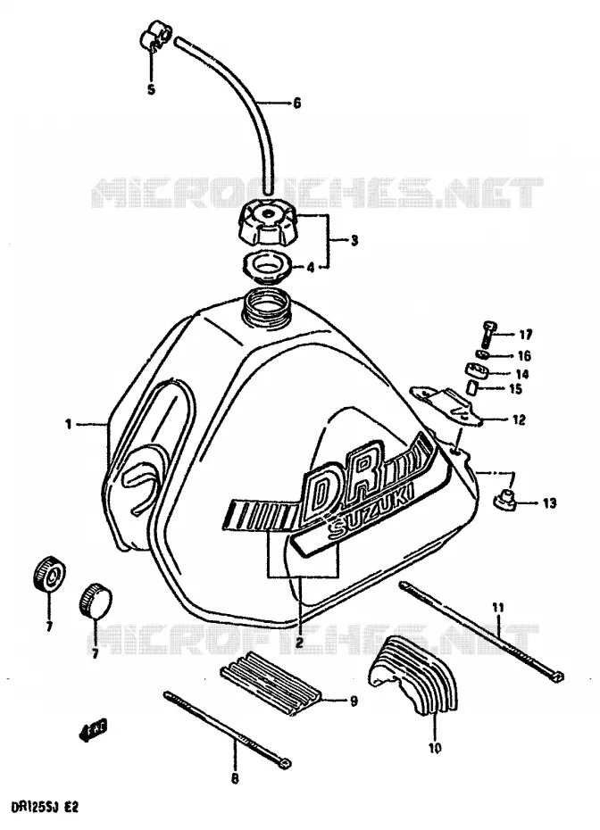 RESERVOIR D'ESSENCE (MODELE J) Suzuki MOTO 125 DR 1985  DR125SF(F/H/J)