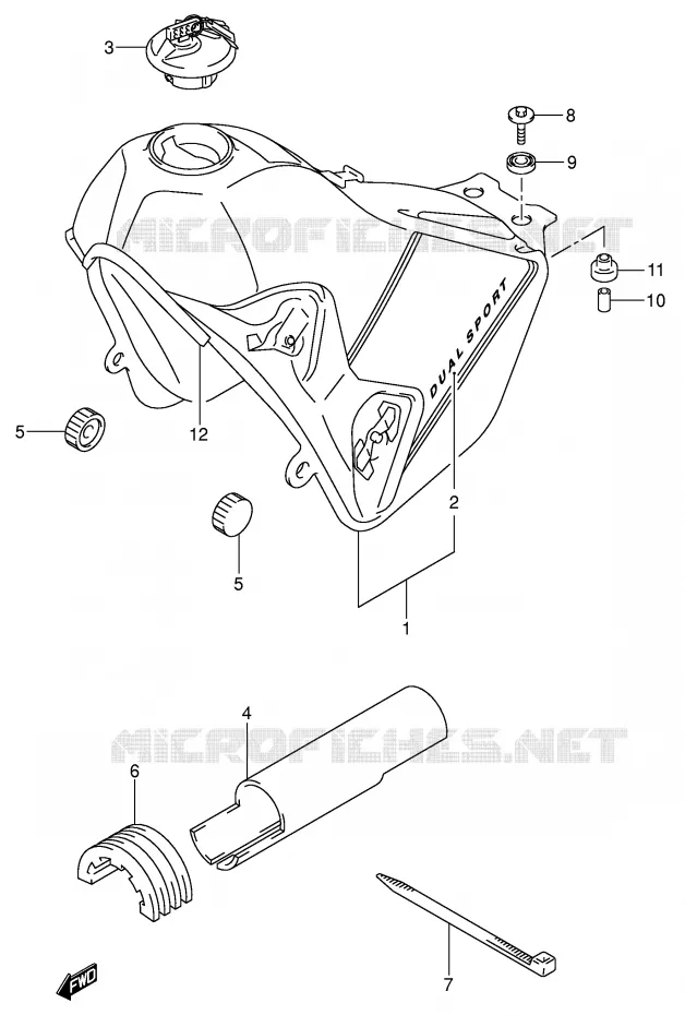 RESERVOIR D'ESSENCE (MODELE K1) Suzuki MOTO 400 DR-Z 2000  DR-Z400SY(E2)