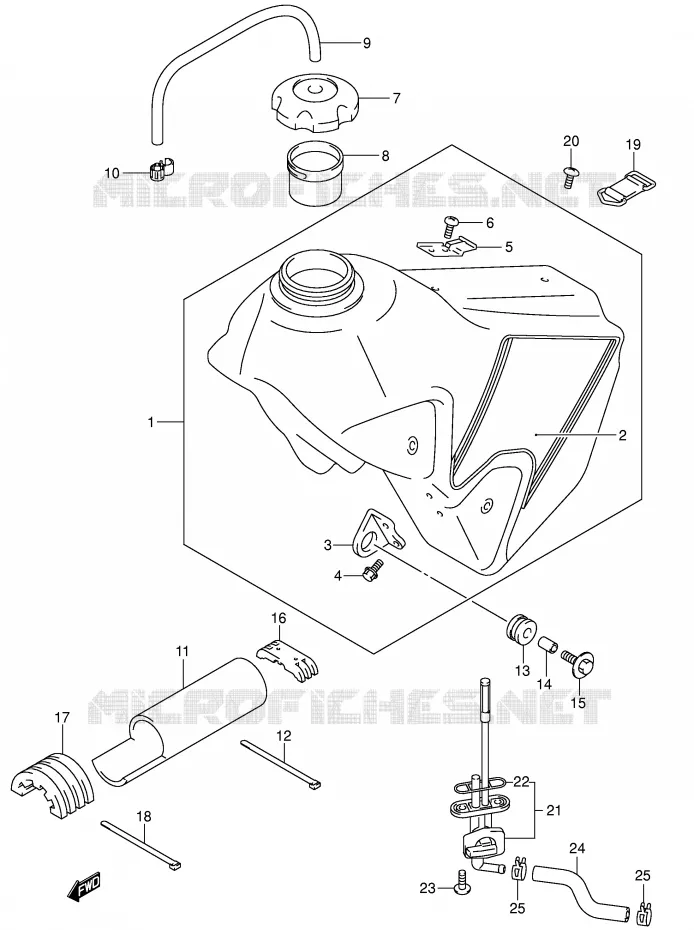 RESERVOIR D'ESSENCE (MODELE K1) Suzuki MOTO 400 DR-Z 2001  DR-Z400K1(E1)