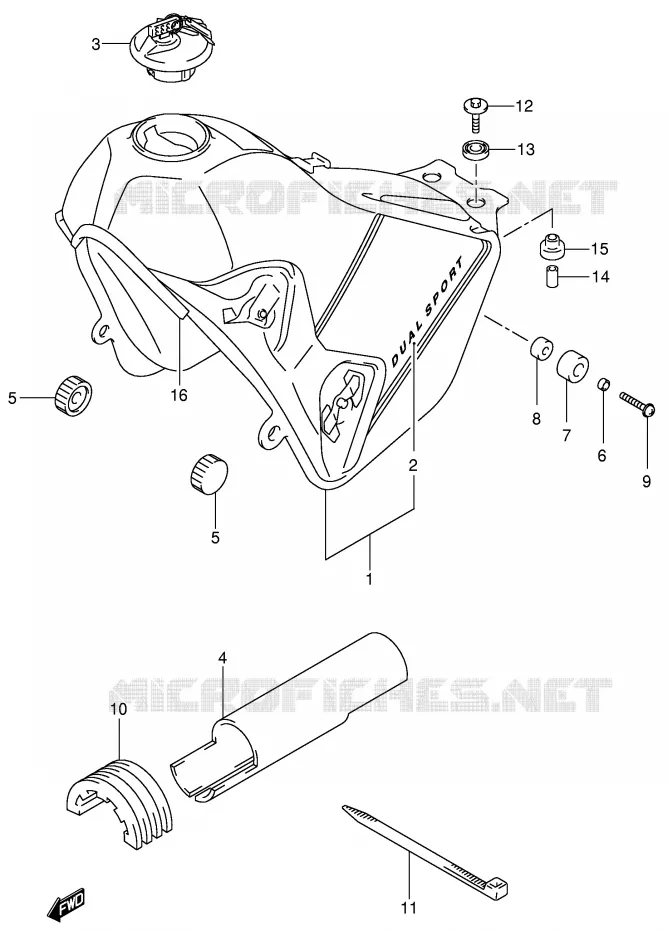 RESERVOIR D'ESSENCE (MODELE K1) Suzuki MOTO 400 DR-Z 2002  DR-Z400SK2(E3/E28)