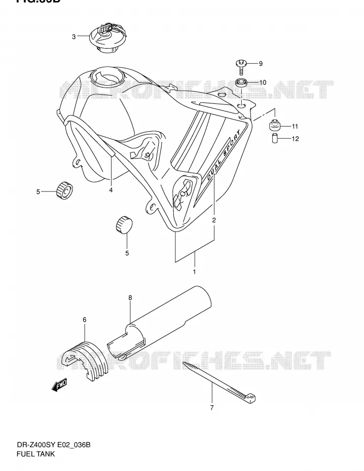 RESERVOIR D'ESSENCE (MODELE K2) Suzuki MOTO 400 DR-Z 2000  DR-Z400SY(E2)