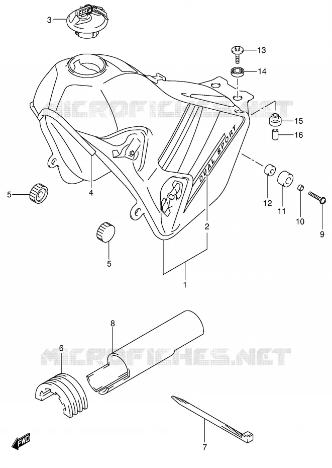 RESERVOIR D'ESSENCE (MODELE K2) Suzuki MOTO 400 DR-Z 2000  DR-Z400SY(E3/E28)
