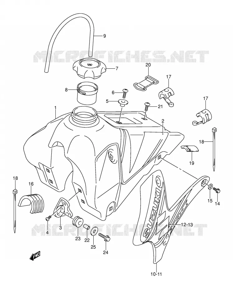 RESERVOIR D'ESSENCE (MODELE K3) Suzuki MOTO 125 DR-Z 2004  DR-Z125LK4(E3/E28)