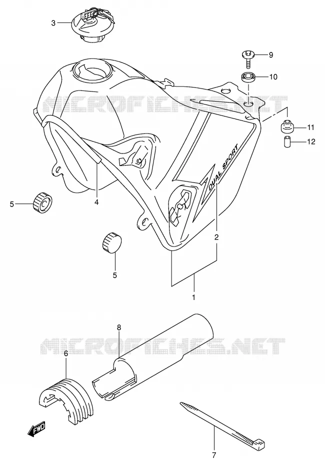 RESERVOIR D'ESSENCE (MODELE K3) Suzuki MOTO 400 DR-Z 2001  DR-Z400SK1(E2)