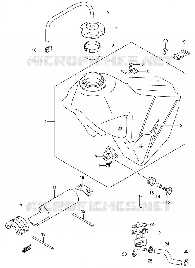 RESERVOIR D'ESSENCE (MODELE K3) Suzuki MOTO 400 DR-Z 2003  DR-Z400EK3(E1)