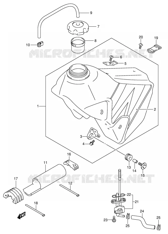 RESERVOIR D'ESSENCE (MODELE K4) Suzuki MOTO 400 DR-Z 2002  DR-Z400EK2(E1)