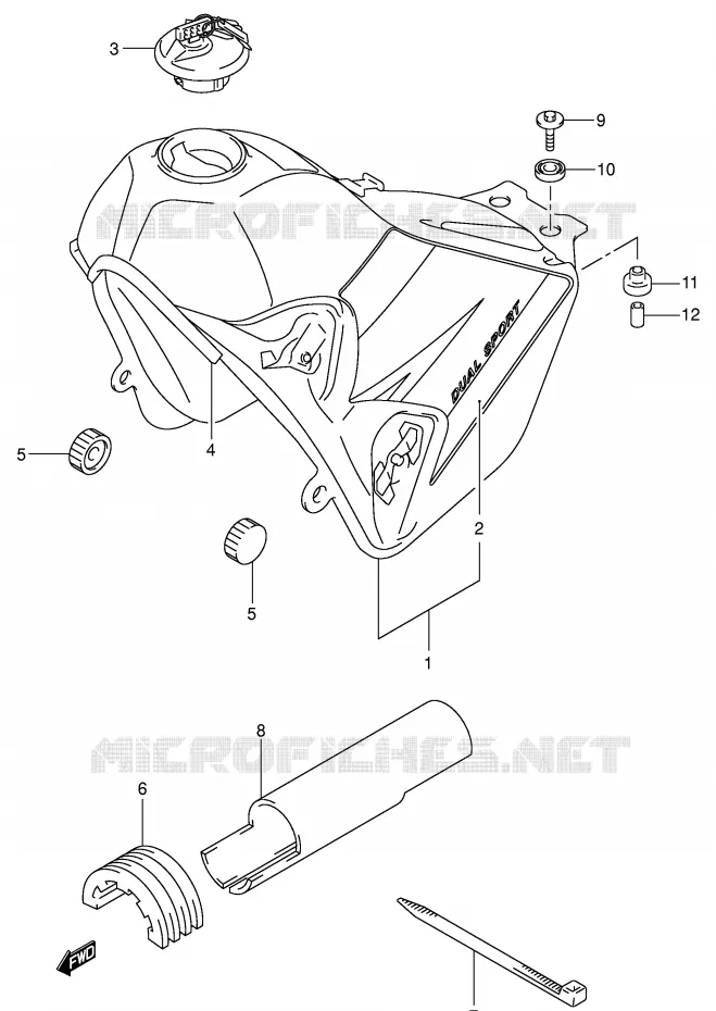 RESERVOIR D'ESSENCE (MODELE K4) Suzuki MOTO 400 DR-Z 2002  DR-Z400SK2(E2)