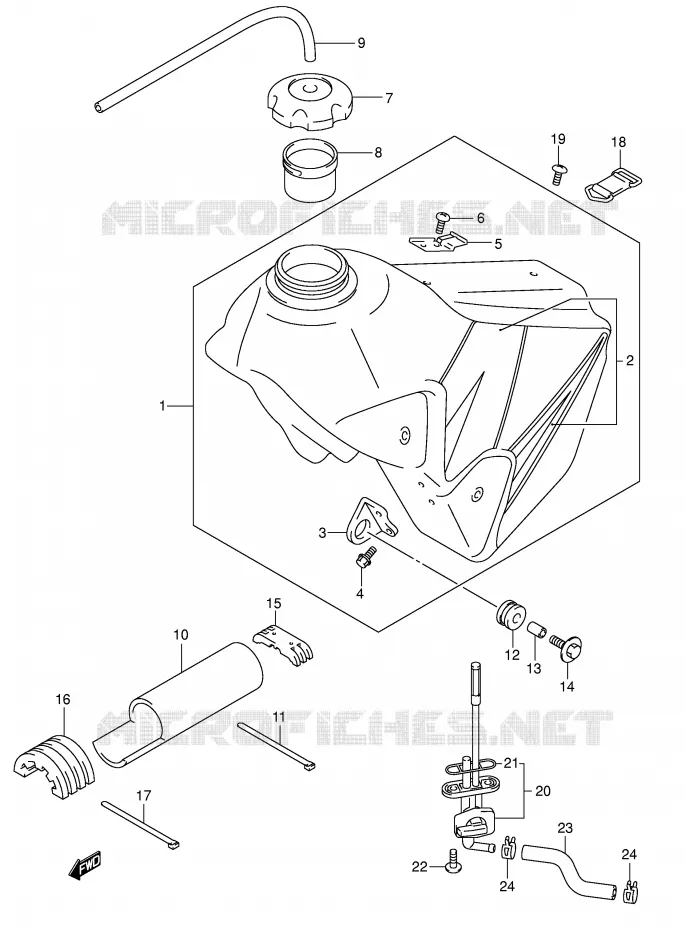 RESERVOIR D'ESSENCE (MODELE K5) Suzuki MOTO 400 DR-Z 2005  DR-Z400EK5(E3/E28)