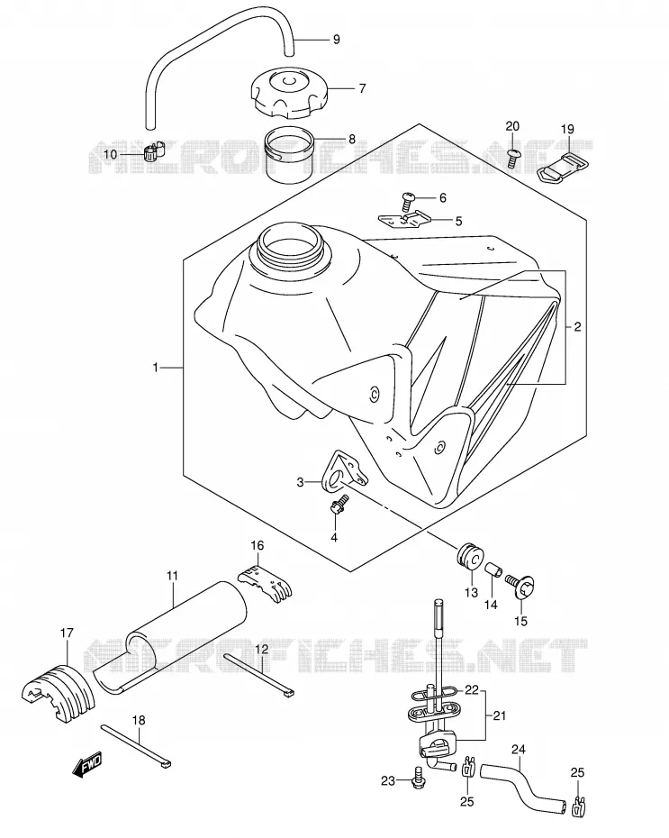 RESERVOIR D'ESSENCE (MODELE K5) Suzuki MOTO 400 DR-Z 2009  DR-Z400EK9(E1)