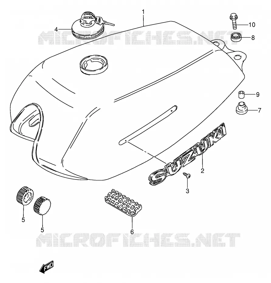 RESERVOIR D'ESSENCE (MODELE T P9) Suzuki MOTO 100 AP 1994  AX100R(E94)