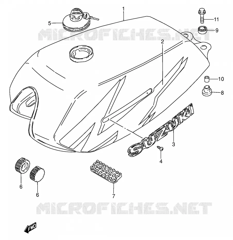 RESERVOIR D'ESSENCE (MODELE V E94,P36,P48) Suzuki MOTO 100 AP 1996  AX100T(E94)