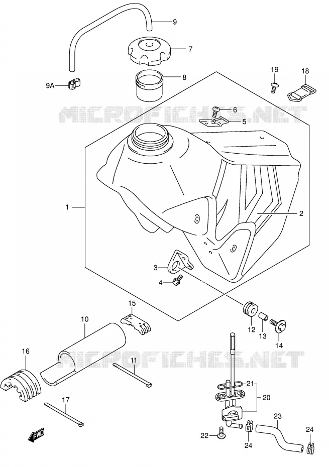 RESERVOIR D'ESSENCE (MODELE Y) Suzuki MOTO 400 DR-Z 2001  DR-Z400EK1(E1)