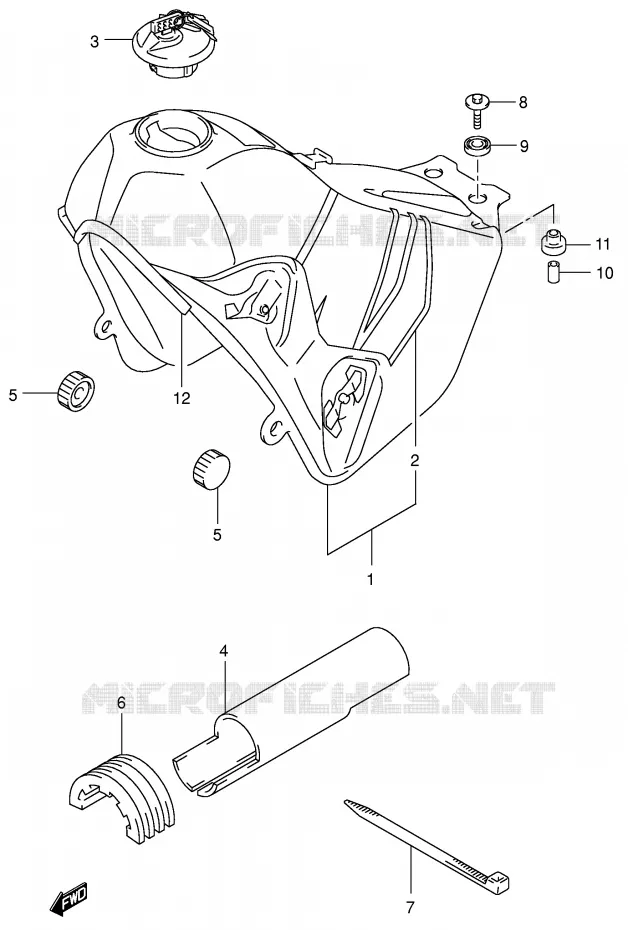 RESERVOIR D'ESSENCE (MODELE Y) Suzuki MOTO 400 DR-Z 2001  DR-Z400SK1(E2)