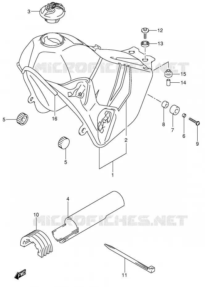 RESERVOIR D'ESSENCE (MODELE Y) Suzuki MOTO 400 DR-Z 2001  DR-Z400SK1(E3/E28)