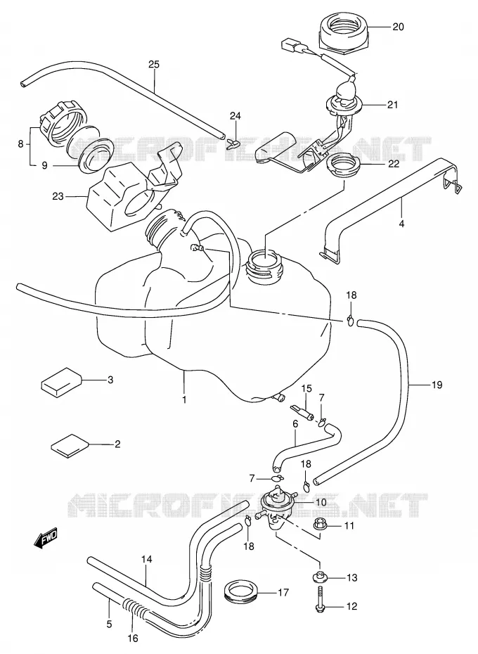 RESERVOIR D'ESSENCE Suzuki SCOOTER 100 ADDRESS 1991  AG100M(E71)