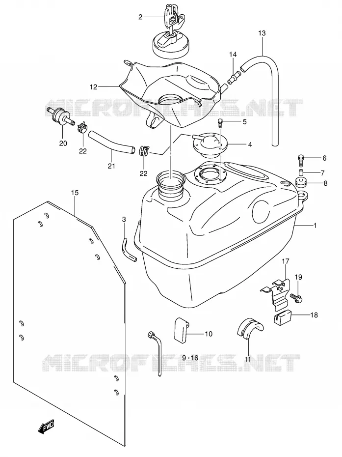 RESERVOIR D'ESSENCE Suzuki SCOOTER 250 BURGMAN 2005  AN250K5(E2)
