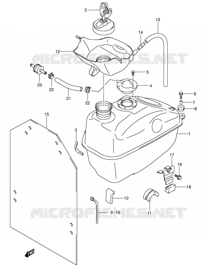 RESERVOIR D'ESSENCE Suzuki SCOOTER 400 BURGMAN 2005  AN400SK5(E2)