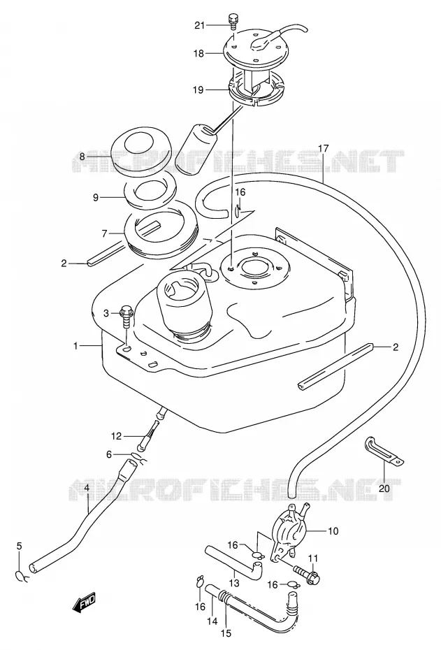 RESERVOIR D'ESSENCE Suzuki SCOOTER 50 AE 1990  AE50L(E28)