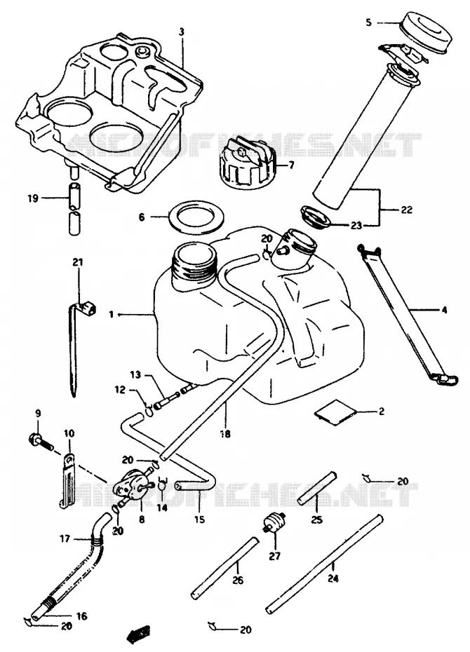 RESERVOIR D'ESSENCE Suzuki SCOOTER 50 AP 1996  AP50T(R/S/T)