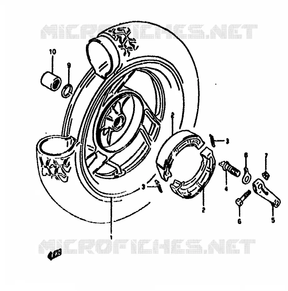 ROUE ARRIERE Suzuki SCOOTER 50 ADDRESS 1994  AH50GR(N/R)