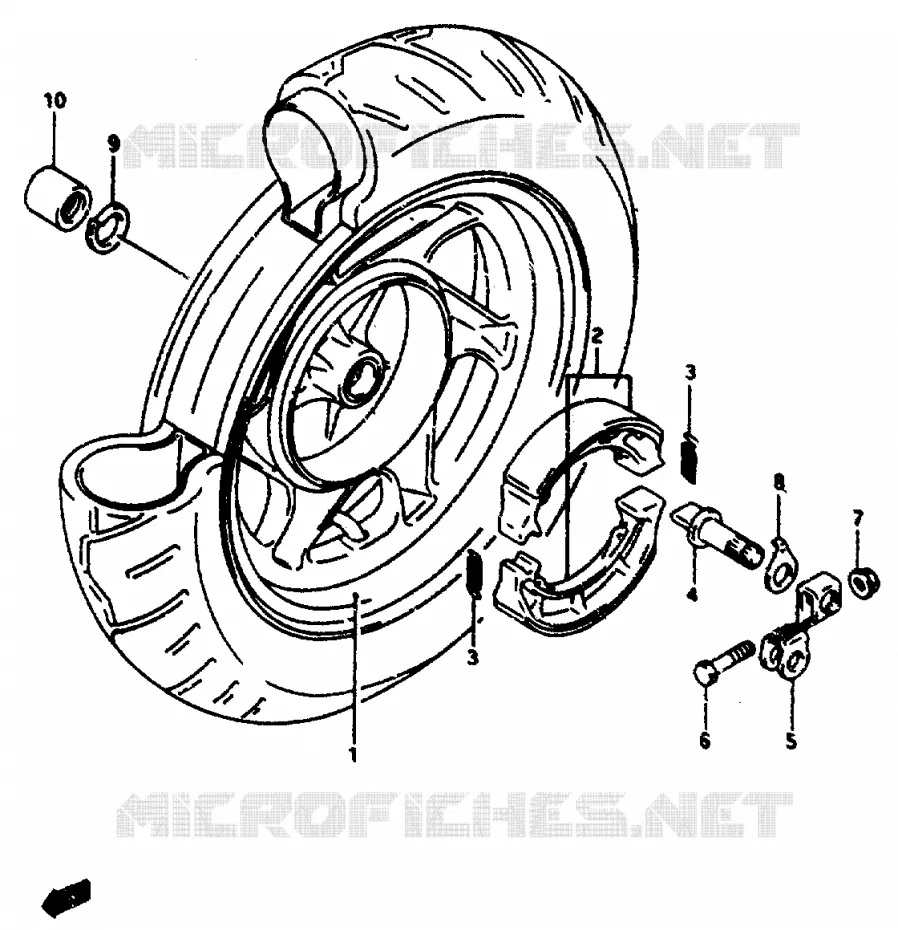 ROUE ARRIERE Suzuki SCOOTER 50 AP 1994  AP50R(R/S/T)