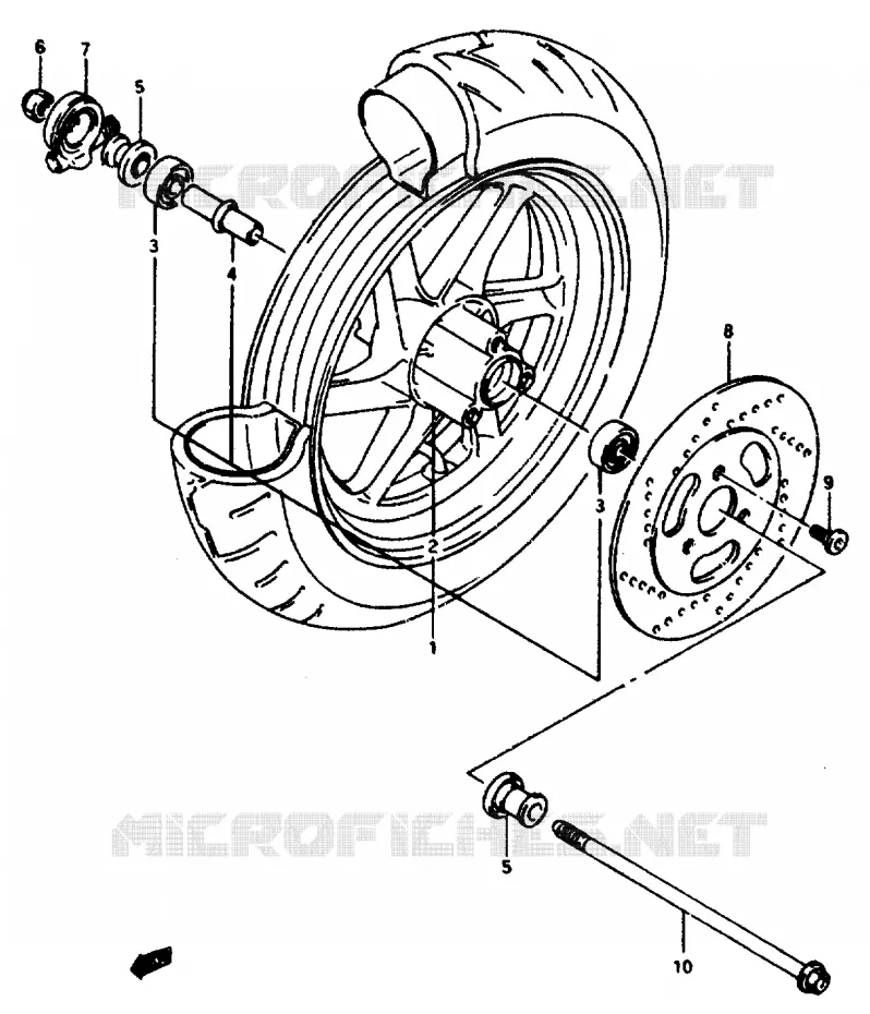 ROUE AVANT Suzuki SCOOTER 50 AP 1995  AP50S(R/S/T)