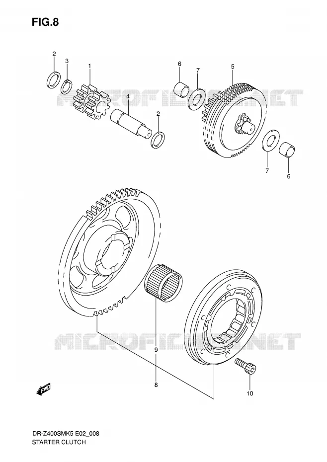 ROUE LIBRE DE DEMARREUR Suzuki MOTO 400 DR-Z 2009  DR-Z400SMK9(E2)