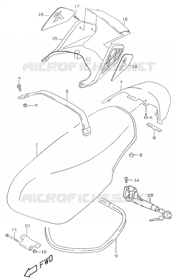 SELLE (model Y) Suzuki SCOOTER 50 KATANA 2000  AY50Y(V/W/X/Y)