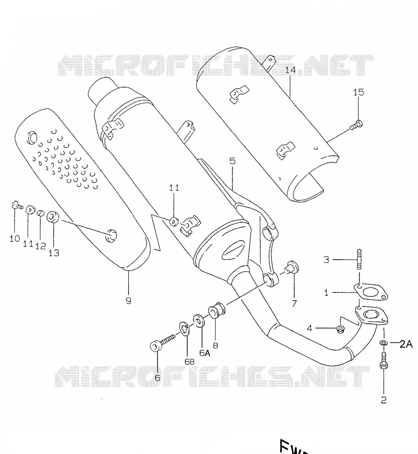 SILENCIEUX ( model V, model W except P4) Suzuki SCOOTER 50 KATANA 2000  AY50WRY(V/W/X/Y)
