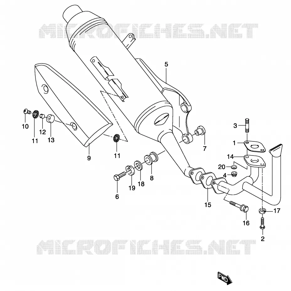 SILENCIEUX (MODELE K3/K4) Suzuki SCOOTER 50 KATANA 2003  AY50WSK3(P19)