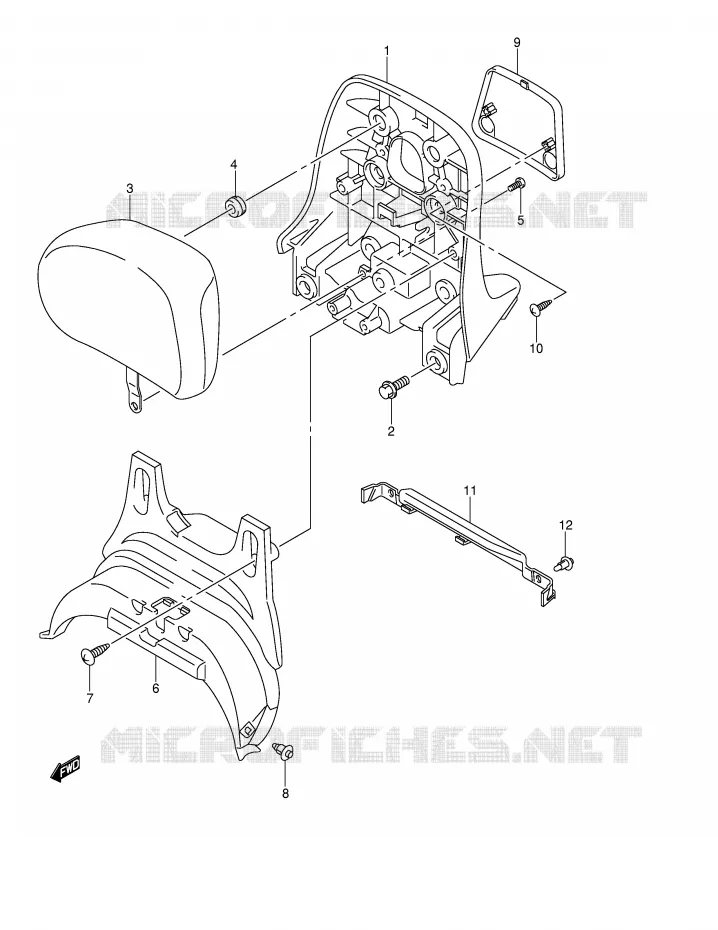 SUPPORT DOSSERET (CENTER)(MODELE K4) Suzuki SCOOTER 400 BURGMAN 2003  AN400K3(E2)