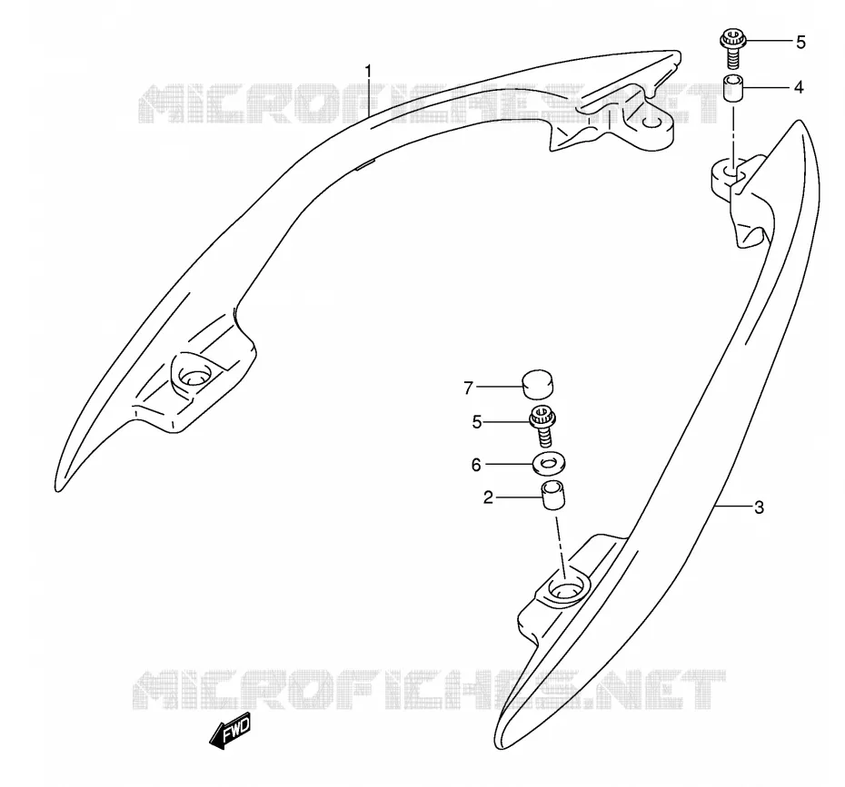 SUPPORT DOSSERET (SIDE)(MODELE K5/K6) Suzuki SCOOTER 250 BURGMAN 2006  AN250K6(E2)