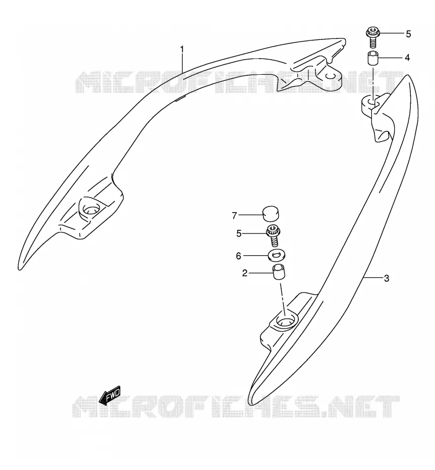 SUPPORT DOSSERET (SIDE)(MODELE K5/K6) Suzuki SCOOTER 400 BURGMAN 2006  AN400SK6(E2)