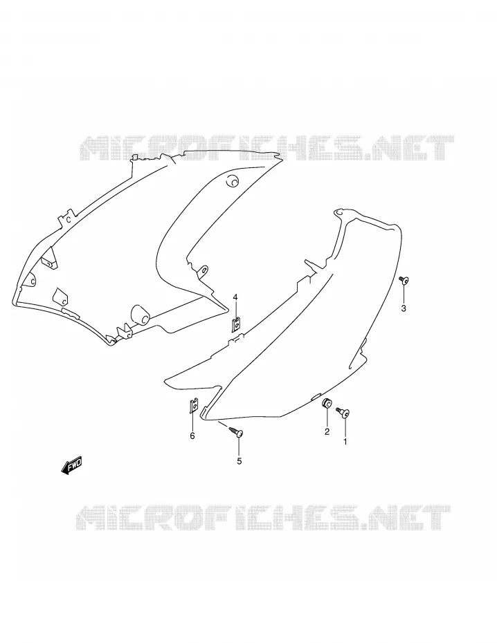 SUPPORTS / FIXATIONS CARENAGES Suzuki MOTO 650 V-STROM 2004  DL650U3K4(E2)