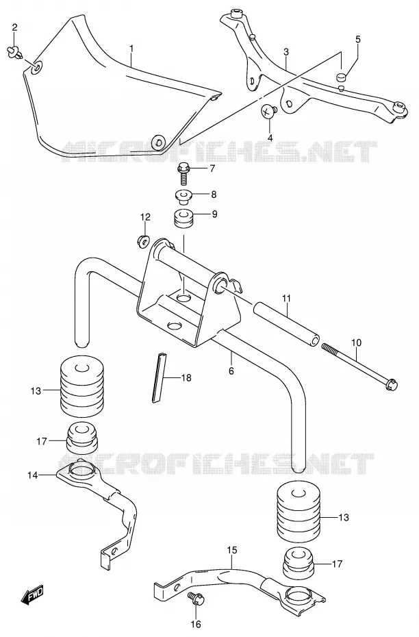 SUPPORTS AVANT Suzuki MOTO 1000 V-STROM 2004  DL1000K4(E2)