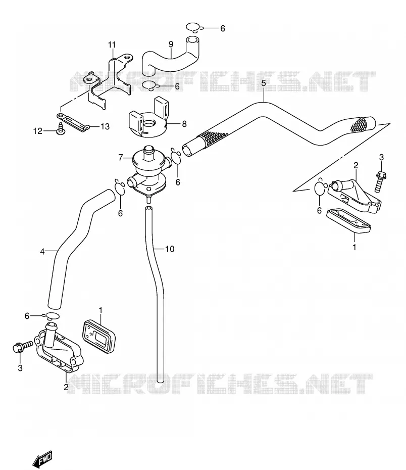 SYSTEME RECYCLAGE GAZ ECHAPPEMENT Suzuki MOTO 1000 V-STROM 2004  DL1000K4(E2)