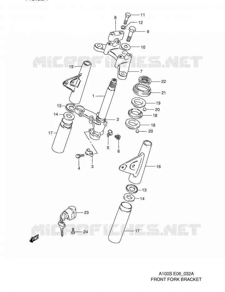 TE DE FOURCHE Suzuki MOTO 100 A100 1994  A100R(E6)