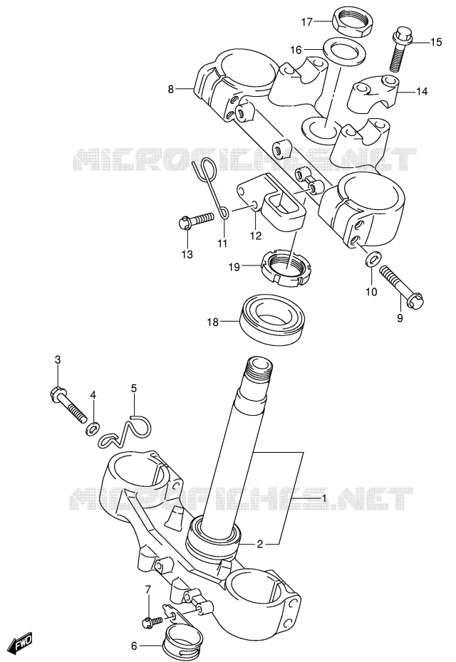 TE DE FOURCHE (VOIR NOTE) Suzuki MOTO 400 DR-Z 2000  DR-Z400Y(E1)