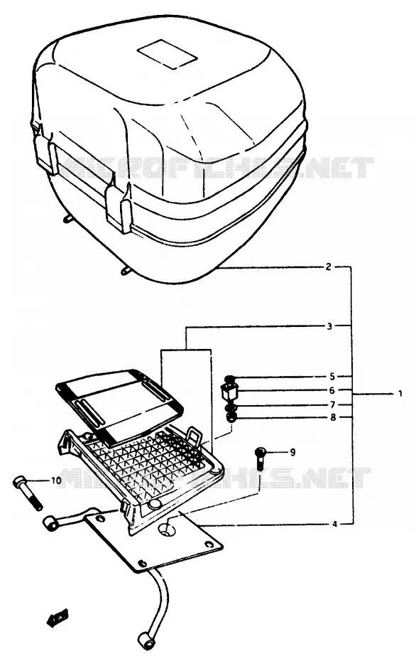 TOP CASE (OPTIONNEL) Suzuki SCOOTER 50 AP 1994  AP50R(R/S/T)