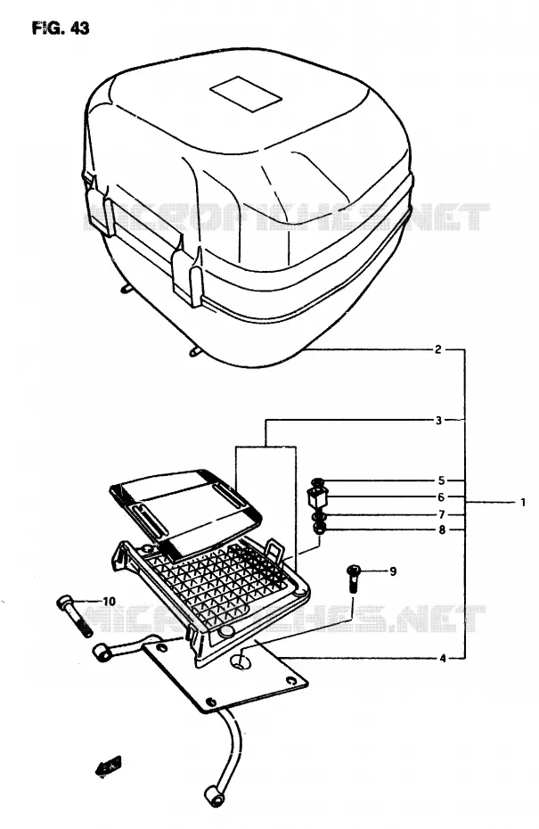 TOP CASE (OPTIONNEL) Suzuki SCOOTER 50 AP 1997  AP50V(T/7/V)