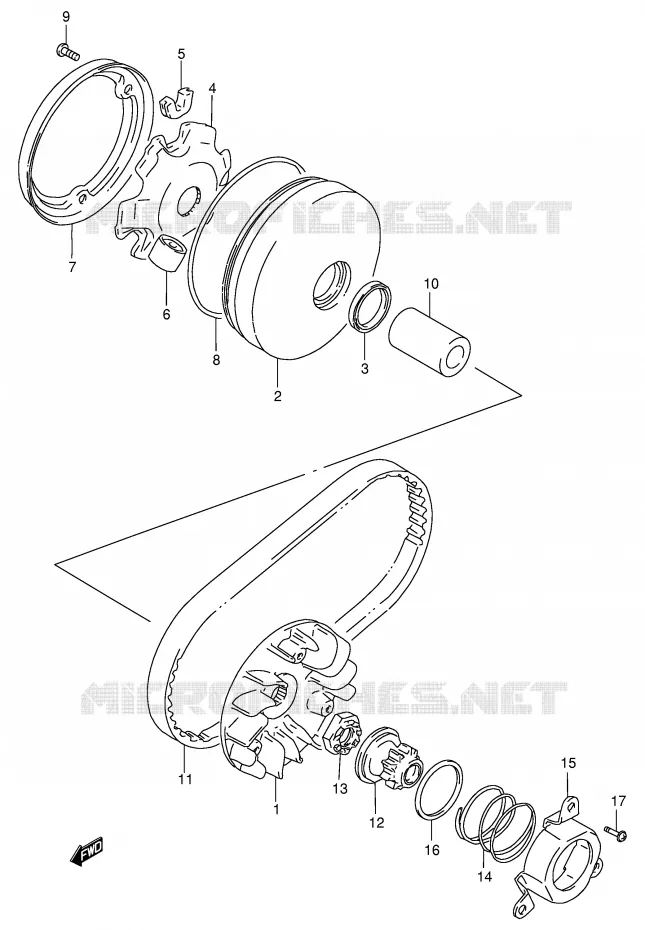 TRANSMISSION (1) Suzuki SCOOTER 100 ADDRESS 1999  AG100X(E71)